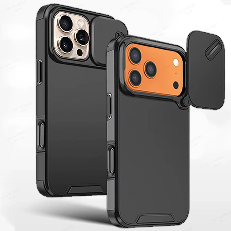 Luxury Slide Camera Protection Shockproof Armor Matte Phone Case Cover