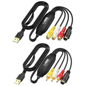 Scheda di acquisizione video USB VHS TV DVD VCR Adattatore di registrazione audio S-video A/V Convertitore video da 3RCA a USB per PC desktop portatile