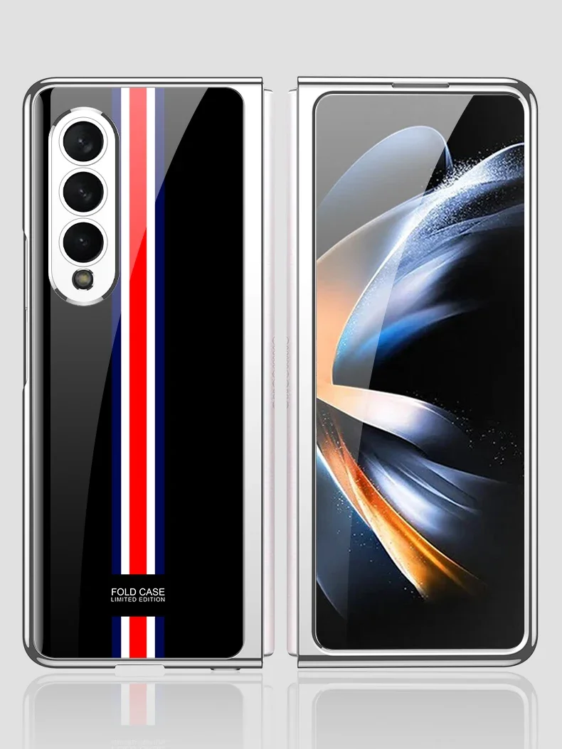 For Samsung Galaxy Z fold 3 case electroplated painted pattern tempered glass co