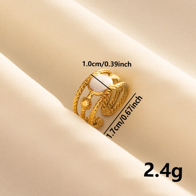 Bagues ouvertes bohème en émail blanc, couleur or, luxe, irrégulier, en acier inoxydable, réglable, bijoux de charme pour femmes, cadeaux