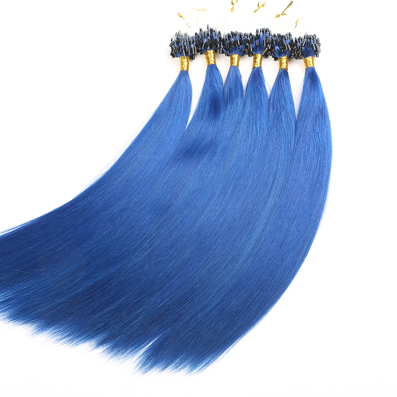 Remy Micro Ring Hair Extensions Straight Raw Virgin Hair Extensions Pre Bonded Micro Loop 14"-30" Fusion Human