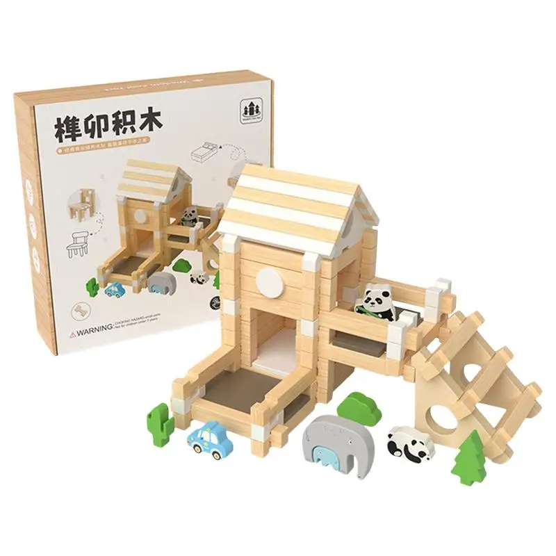 

Детский конструктор из натурального дерева, обучающая игрушка Монтессори, игрушки для укладки, строительные блоки для детей от 3 лет