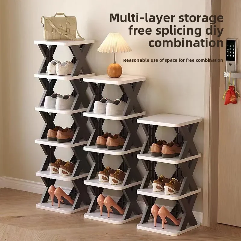 New entry small narrow shoe rack household simple door shoe cabinet multi-layer shoe storage artifact space-saving dormitory 2