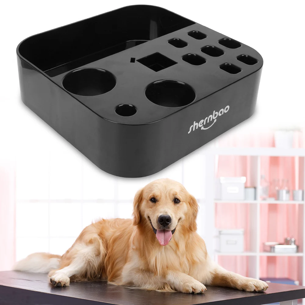 

Plastic Storage Box Brushes Organizer Pet Grooming Tools On the bracket Table Scissors Dog Comb Boxes Dog Cat Supplies