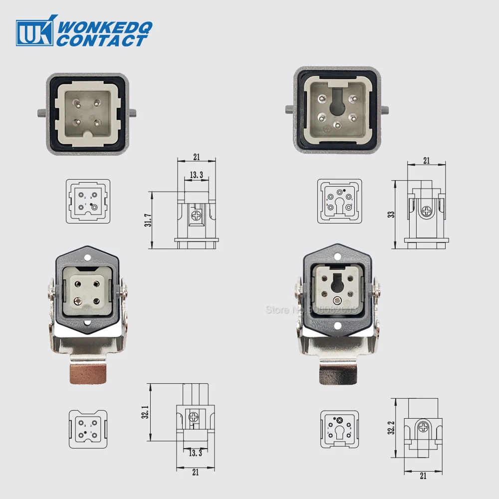 HA Heavy Duty Connector Kit 4/5/6/8 Core Pins Male&Female Insert Plug HDC-HA Rectangular Waterproof Industrial Aviation Socket 5