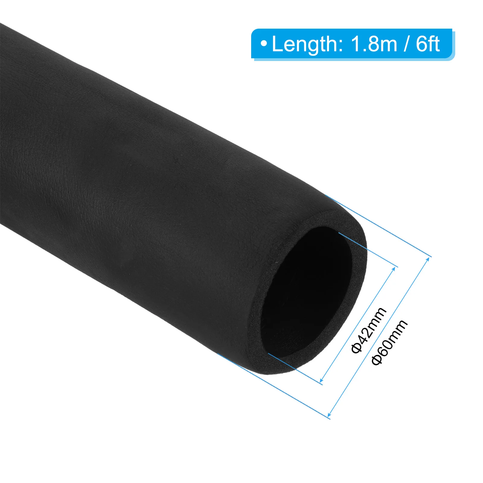 PATIKIL Tube Isolant En Mousse De 6 Mm X 1,8 M, Revêtement De Tuyau Avec Emballage Pour Poignée Et Climatisation