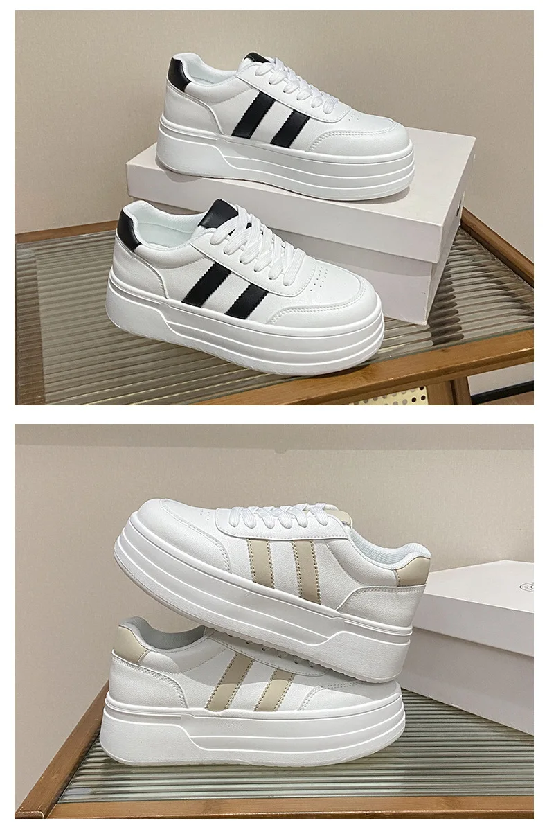 Dames platform sneakers wit met veters en zachte zool_voghion.com