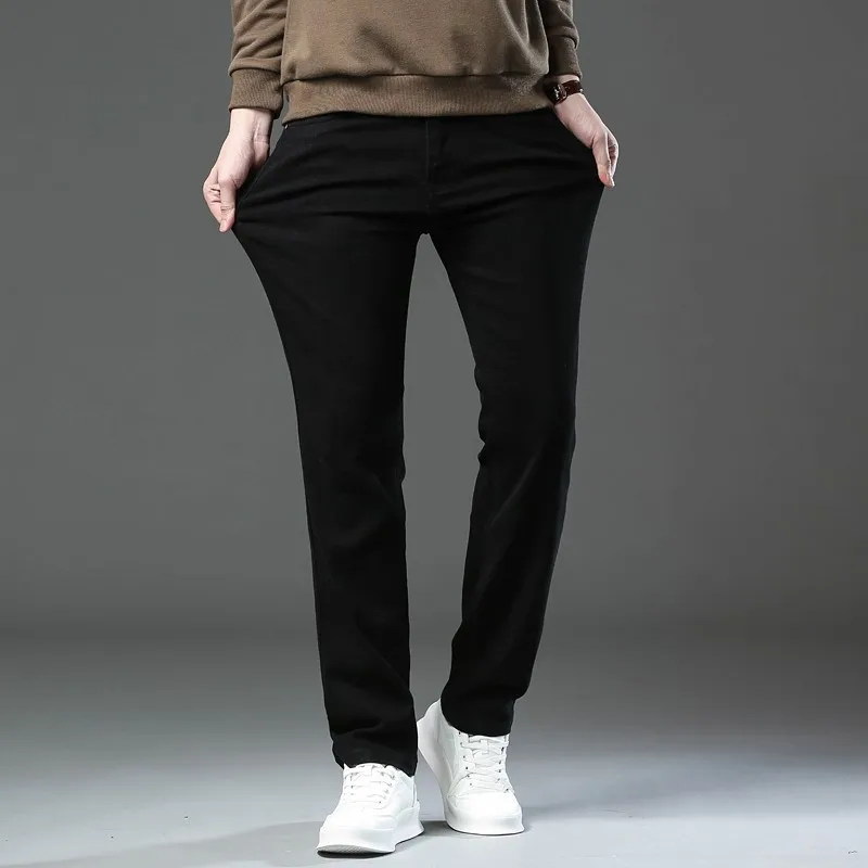 Autumn And Winter Men's Jeans New Large Size 29 44 Casual Pants Male Straight Elastic High Waist Trousers Fashion Color Pants 3