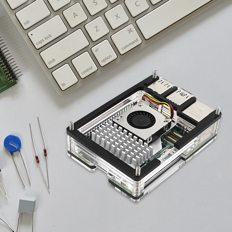 Clear Acrylic Case for Raspberry Pi 5 with Active Cooler