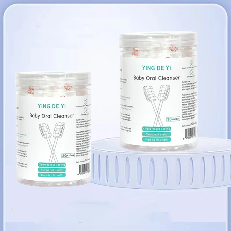 30pcs/60pcs Disposable Tongue Cleaner Gauze Toothbrush Paper Rod Infant Oral Cleaning Brush Stick Oral Cleaner
