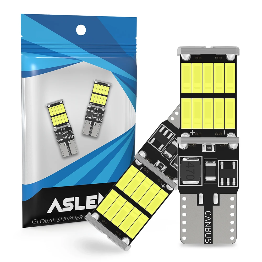 

2pcs IC T10 LED Bulb Canbus w5w Car W5W LED Signal Light 12V 6000K Auto Wedge Side Interior Dome Reading Lamps 4014 26SMD White