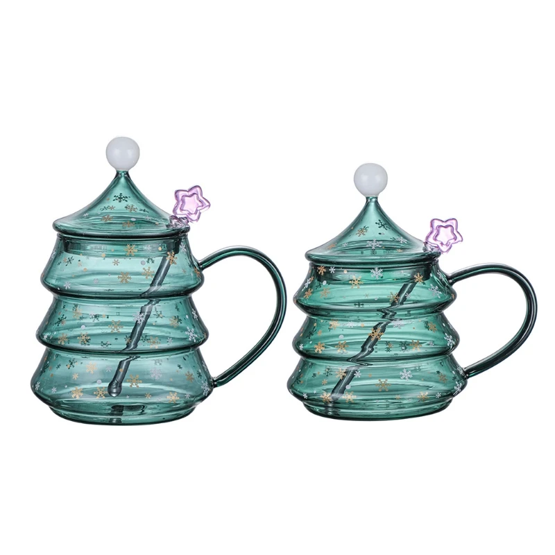 

400 мл для креативной рождественской елки, чашка для чая, кофе, кружка с крышкой, ложка со звездой, стакан для питья на на