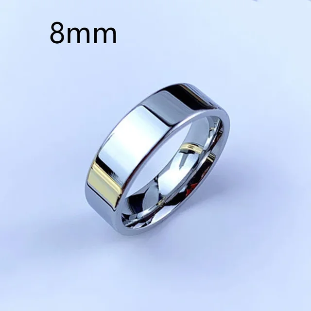 Bague lisse personnalisée en acier inoxydable, couleur argent, 6/8mm, pour femmes et hommes, gravure personnalisée du nom, Logo, amoureux, Couple, bijoux de charme, cadeau