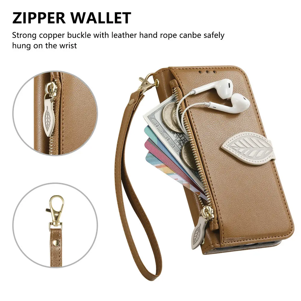 5G Leather Zipper Wallet Case for Samsung Galaxy - Premium Protective Cover