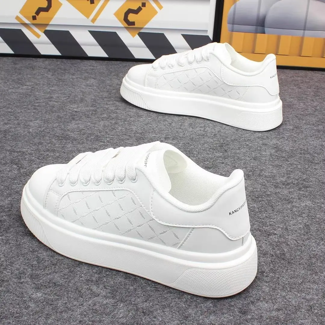 Luxury Men's 2026 Leather Sneakers Thick Soled Board Tennis New Casual Walking Shoes For Men & Women_voghion.com