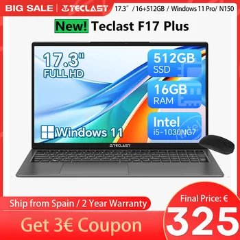 Teclast F17Pro 17.3 Inch Laptop for Intel I5-1030Ng7 16Gb Ram 512Gb Ssd Windows 11 180 °   Notebook Backlit Keyboard Mini-Hdmi
