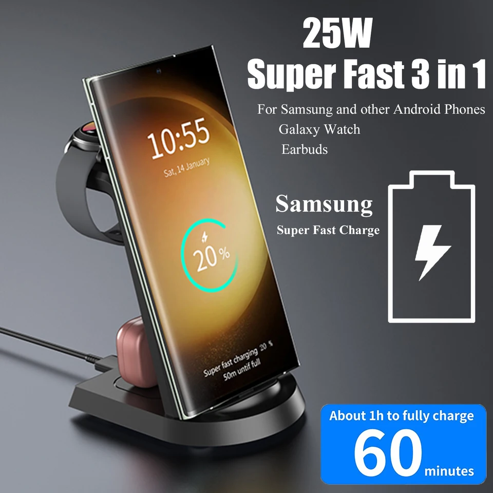 Wireless Charging Casan Samsung Note 25W Super Fast Wireless