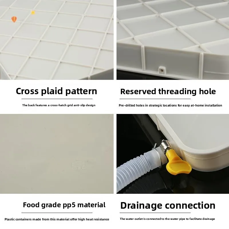 Rectangular Plastic Tray with Drainage Plant Pot Bot Support Condensation Water ching Tray Long Narrow Flower Pot Tray