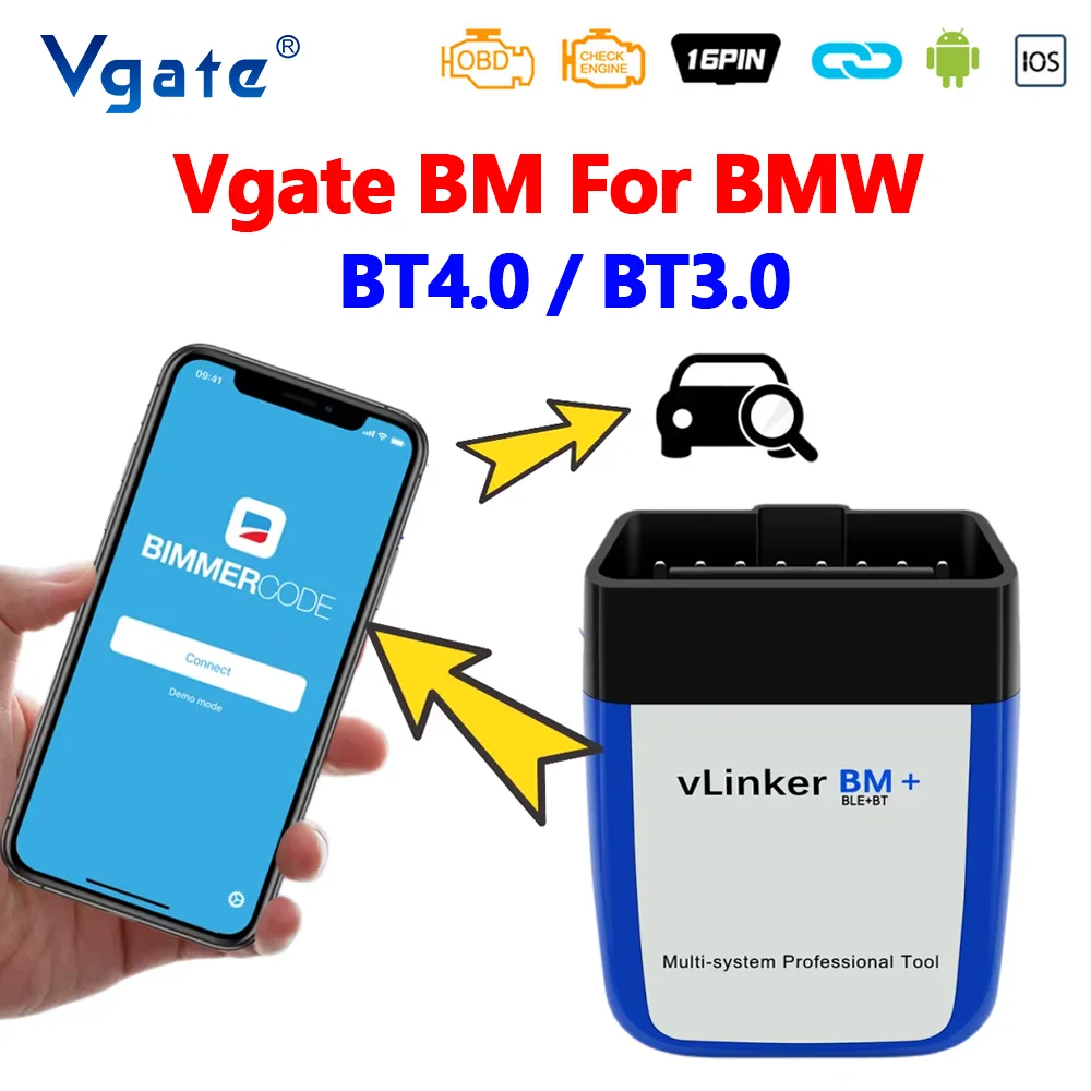 Vgate VLinker BM Bluetooth 4.0 Wireless Diagnostics (BImmercode, Bimmerlink) | Delivery In Europe - Foto 9