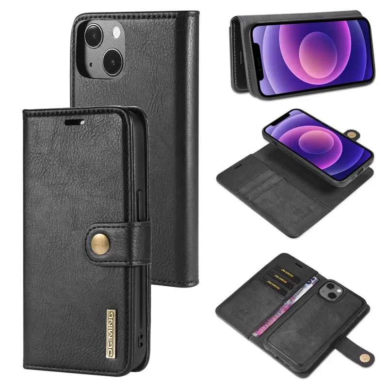 Etui Portefeuille Rabat Fermeture éclair Pour IPhone 12 à 16 Pro Max - Cuir Synthétique, Multifonction