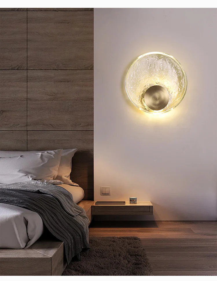 Indoor Luxury Copper Bedroom Bedside LED Wall Lamp Living Room Decoration Simple Glass Sconces Designer Art Creative Lighting swing arm wall lamp