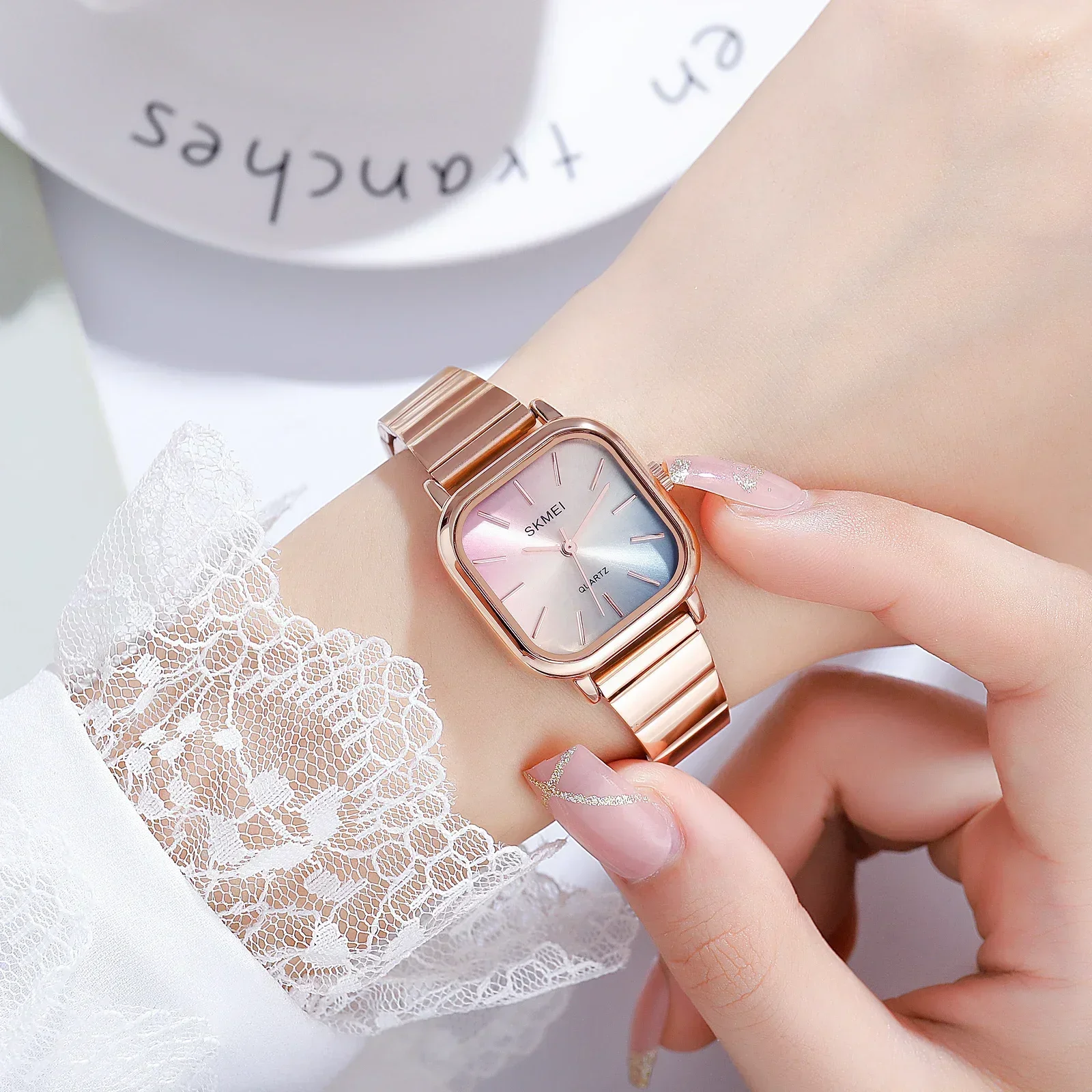 SKMEI 2190 For Ladies Female Girl Women Watches Waterproof Clock reloj mujer Luxury Stainless Steel Strap Quartz Wristwatch