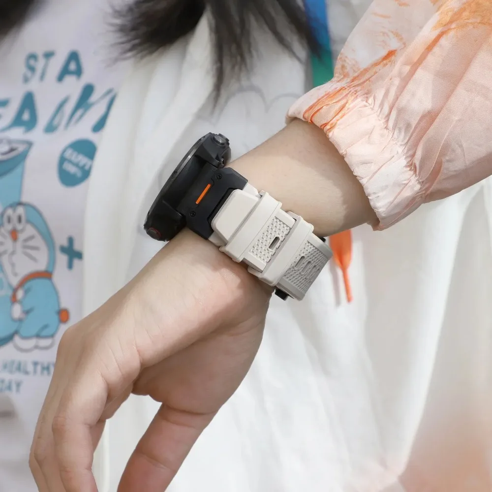 Durable Quick Fit Rubber & Metal Strap - Comfortable Band for Large Smartwatches
