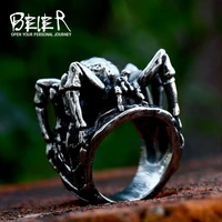 BEIER 316L Stainless Steel Men's Unique Punk Cool spider Scorpion For Man Ring Factory Wholesale Price Animal Jewelry BR8-1137