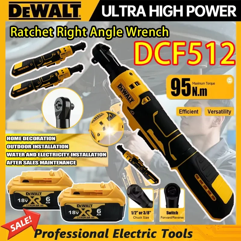 디월트 DCF512 1/2인치 3/8 브러시리스 라쳇 직각 렌치 LED 무선 드라이..
