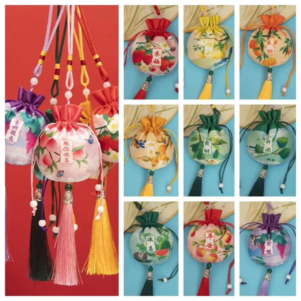 

Fruit Printing Women Sachet Small Pouch Hanging Jewelry Storage Bag Bedroom Decoration Pendant Jewelry Packaging Children
