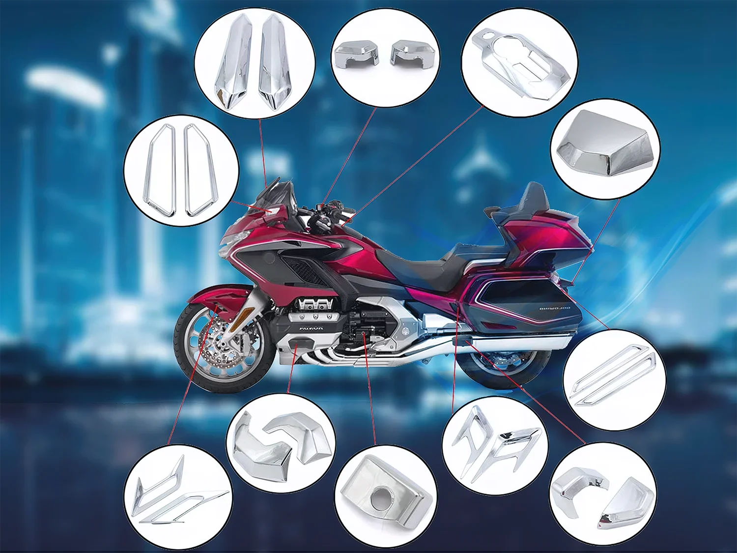 

For Honda Goldwing 1800 F6B GL1800 Motorcycle Accessories Front And Rear Chrome Trim 2018 2019 2020