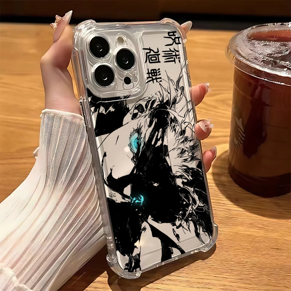 Anime Cool Jujutsu Kaisen Anti-Fall Clear TPU Phone Case