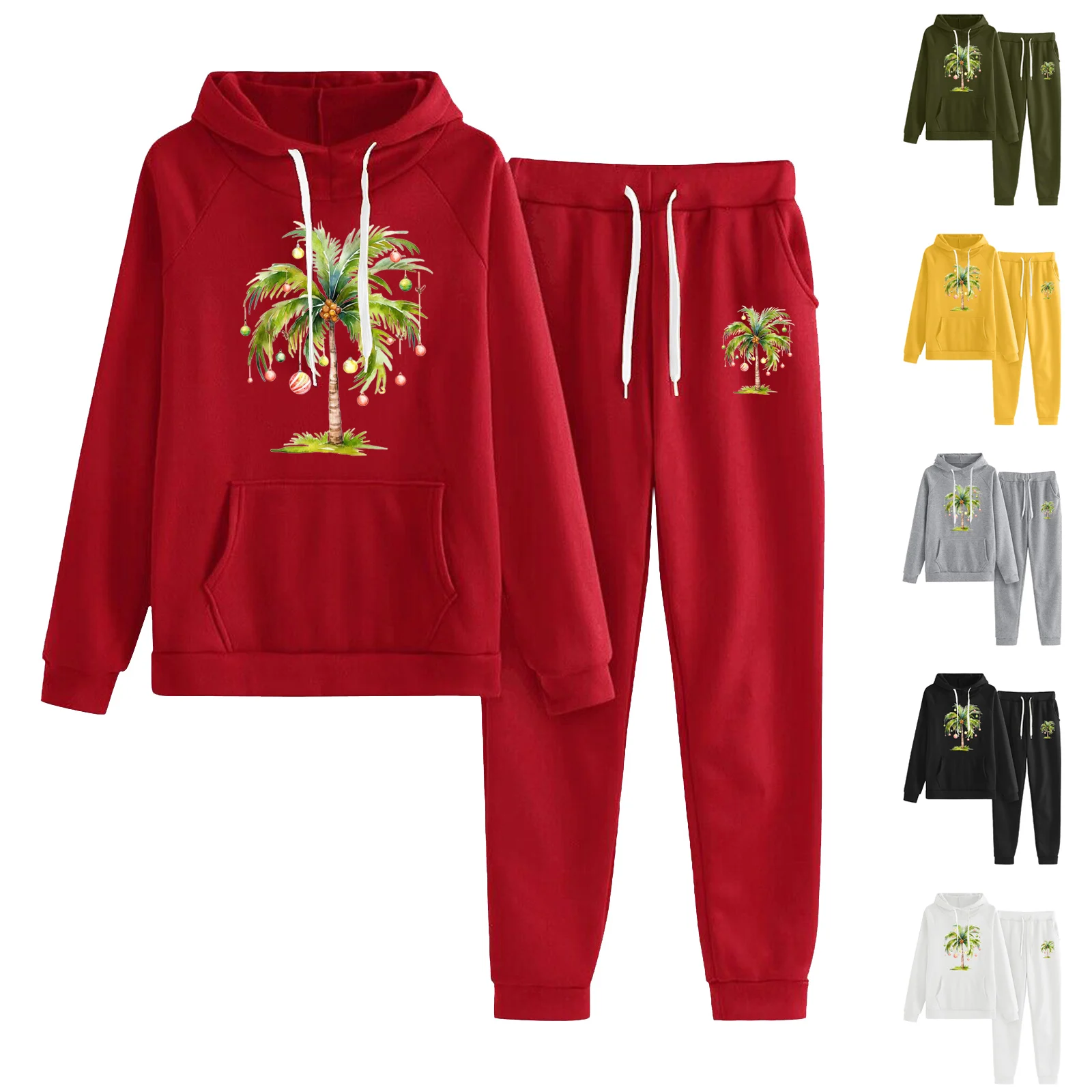 

Tracksuit For Women 2 Piece Outfits Workout Sets Tracksuit Long Sleeve Cotton Hooded Women Autumn Jogging Pant Christmas Set