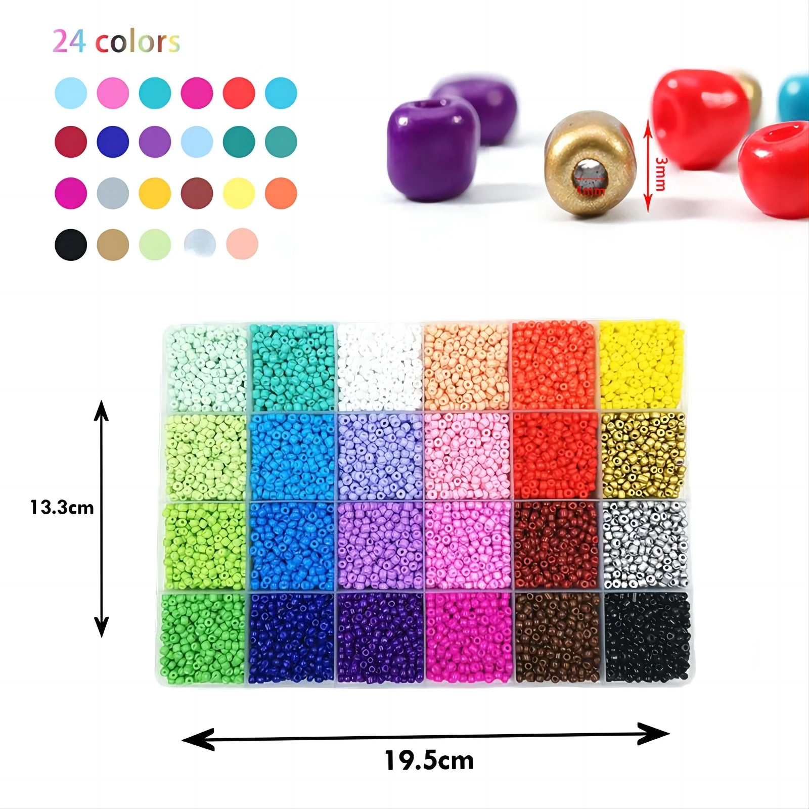 24-Case 3mm Lacquered Glass Beads Diy Handmade Beaded Material Bracelets Necklaces Earrings Jewelry Making Kit For Halloween glass beads jewelry making kit