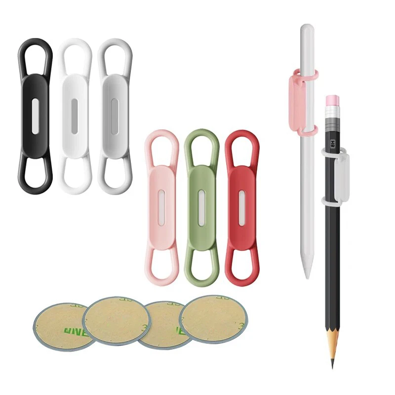 Magnetic Silicone Pen Holder Set for Office Whiteboards - Adjustable Adhesive Marker Organizers