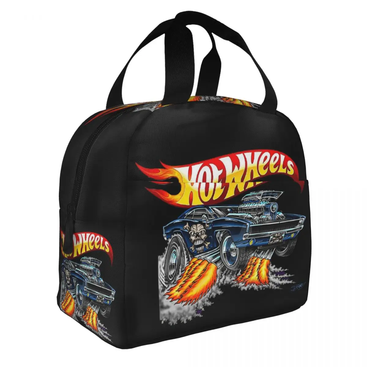 Custom Sport Car Hot Wheels Acceleracers Insulated Lunch Bag for Women Waterproof Cartoon Car Thermal Cooler Lunch Tote School 2