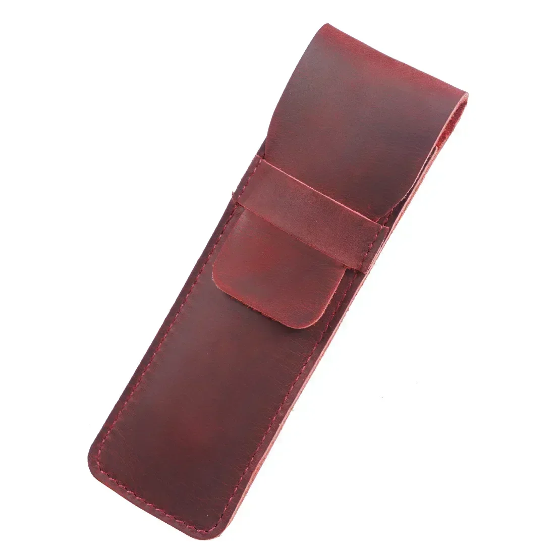 Vintage-Style Handmade Genuine Leather Pencil Bag - Cowhide Fountain Pen Case Holder