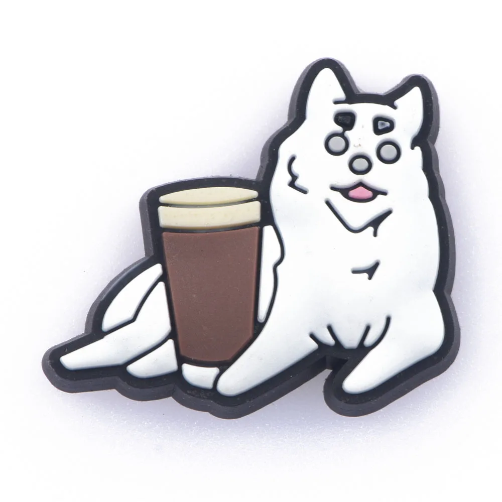 1PCS Cute Cat Dog Elk PVC Shoe Charms Animal Shoes Buckle Decorations Fits Clogs Wristband Bracelet Accesories Kid Gifts