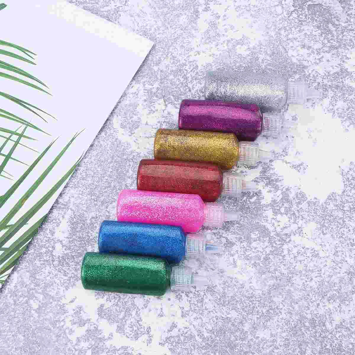 

7 Pcs Childrens and Crafts Sparkle Glue Gliter Washable Cut Paper Stereo for Kids