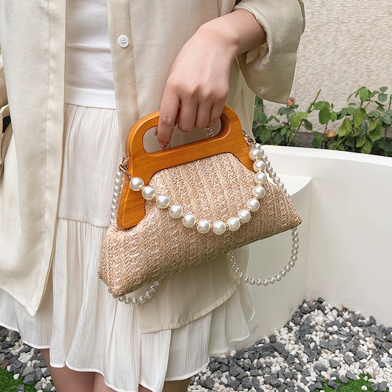 

Дизайнерские маленькие соломенные сумки через плечо в полоску для женщин 2024, модные летние сумки на плечо, женские дорожные сумки, плетеная пляжная сумка