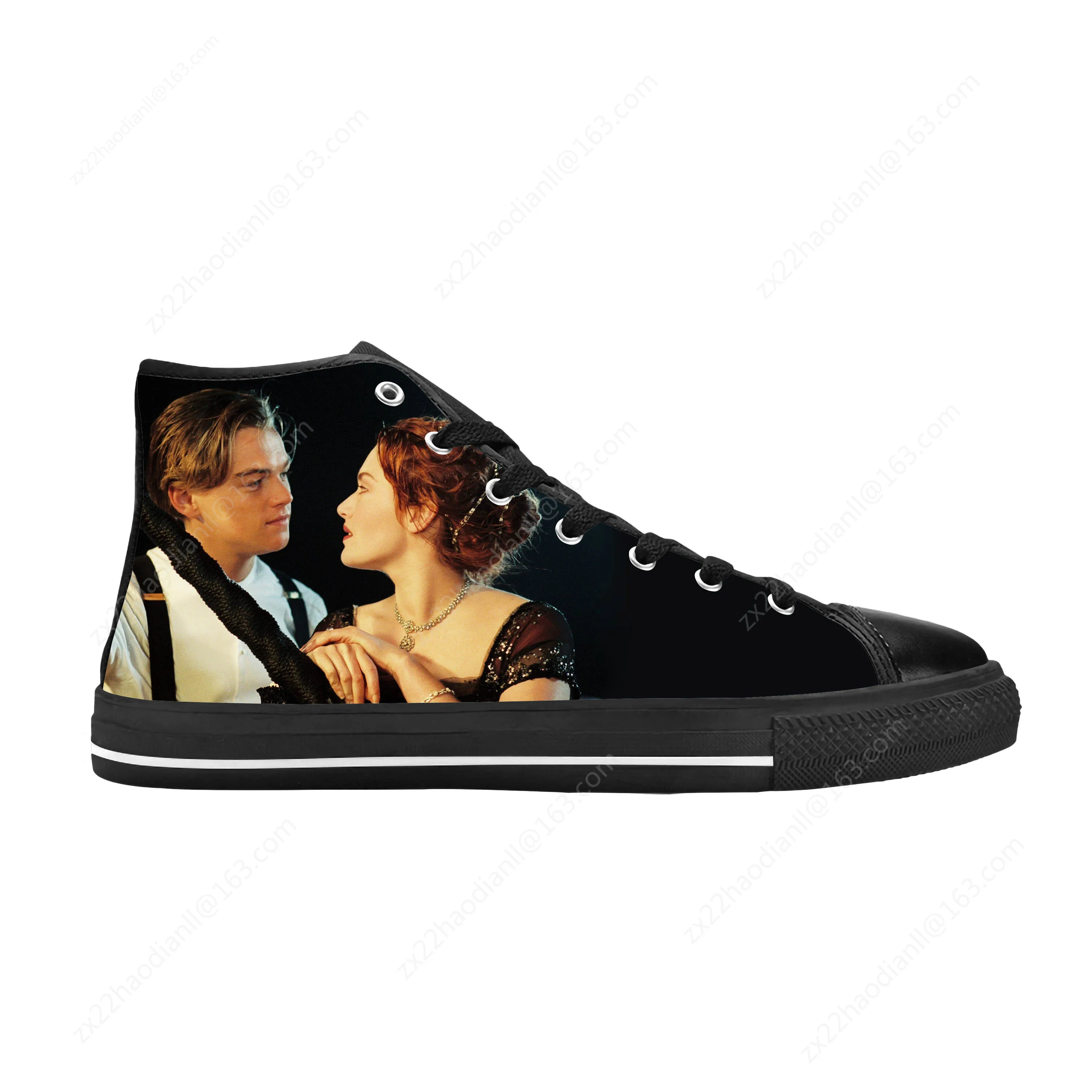 Classic Movie Titanic Leonardo DiCaprio Jack Rose Casual Cloth Shoes High Top Comfortable Breathable 3D Print Men Women Sneakers