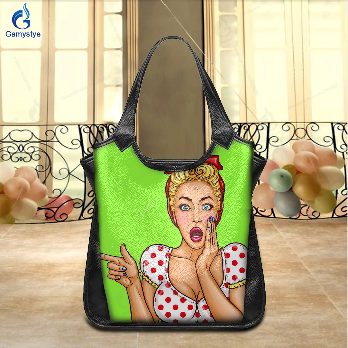 

2023 Gamystye Artisc Hand Draw POP Girl Bags Ladies Popular Genuine Leather Tote Handbags Messenger Shoulder Bag For women Gifts