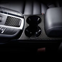 Accessories For Porsche Macan Carbon Fiber Car Inner Control Gear Shift Panel Water Cup Holder Cover Trim decoration Car Sticker 2