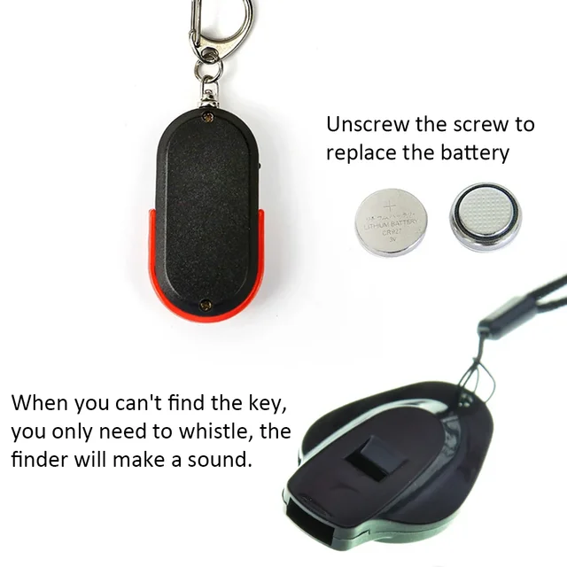 Wholesale Wireless 10m Anti-Lost Alarm Key Finder Locator Keychain Whistle Sound With LED Light Mini Anti Lost Key Finder 4