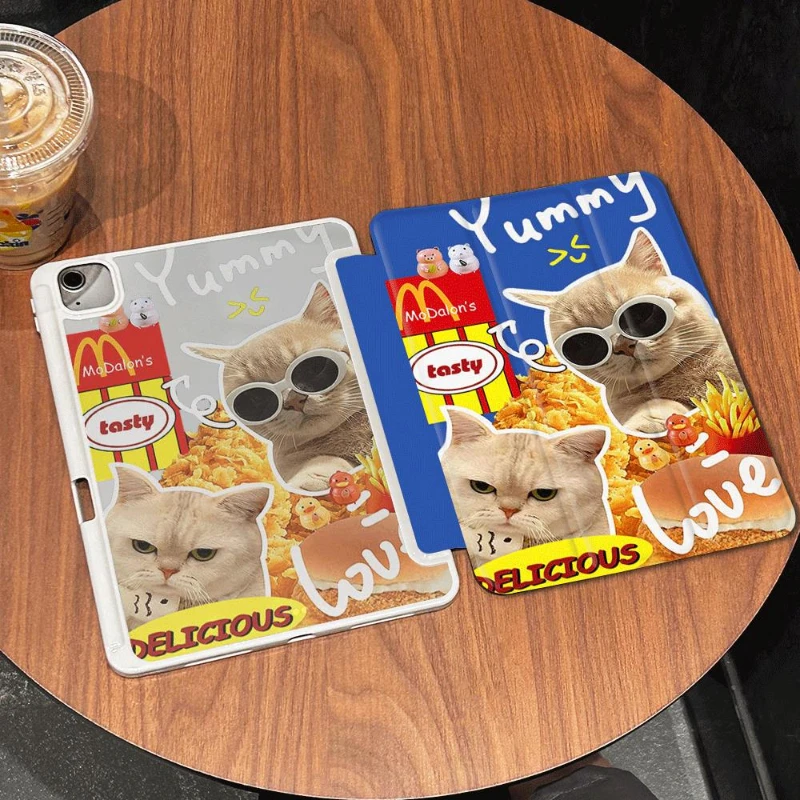 Blue Cool Kitten Protective Tablet Case