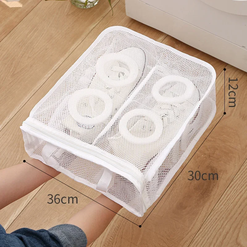 Shoe Washing Hanging Bag Household Anti-deformation Washing Bags Home Using Protects Shoes Mesh Bag Laundry Storage Organization 6
