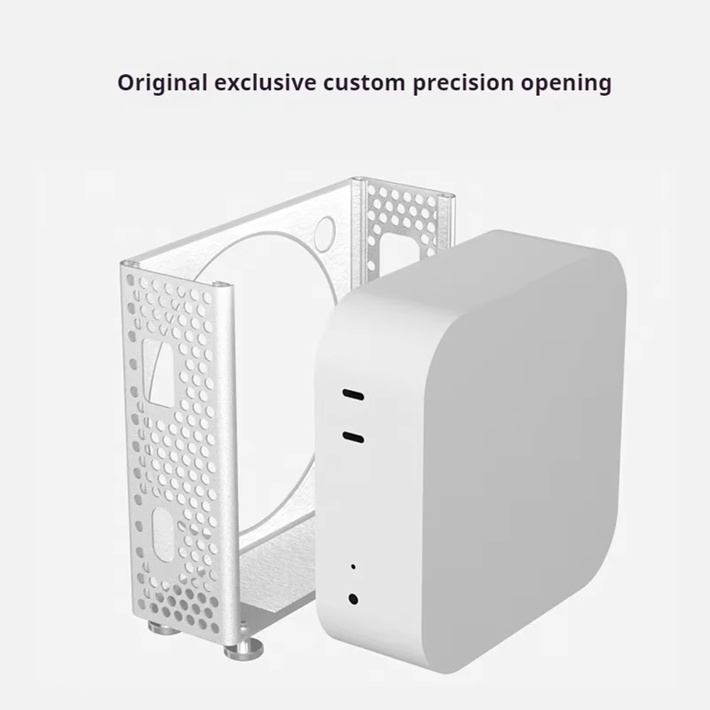 Aluminum Alloy Stand Holder Cooling Mount for Mac Mini M4/M4 Pro PC