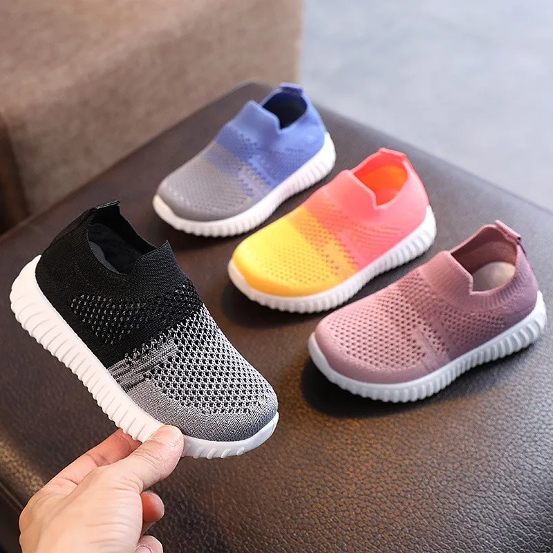 Kids Shoes Multicolor Knitted Toddler Baby Sneakers Casual Slip On Sneakers Children Shoes Kid Girls Boys Sports