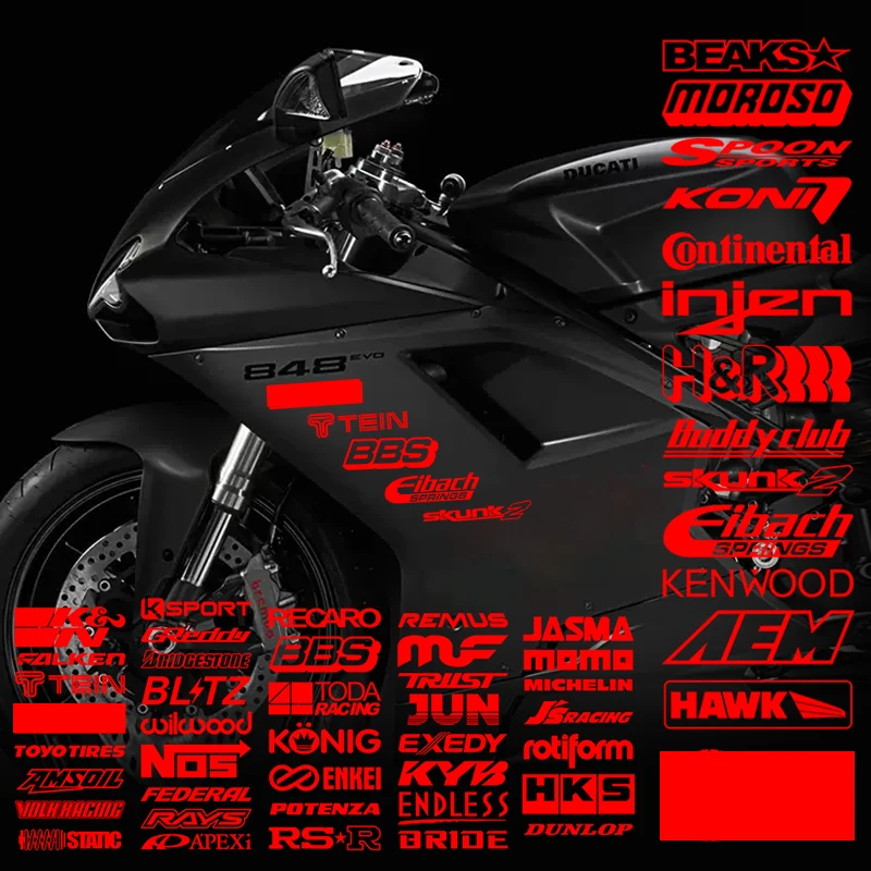 20CM Random 15pcs Motorcycle Reflective Sticker JDM Racing Sponsor Set Cool Car Vinyl Decal for EDM Race Turbo Drift - 61Styles wltoys k989 2 4g 4wd 1 28 rc drift car 30 км ч высокоскоростной rc race car rc спорт гоночный дрифт автомобиль