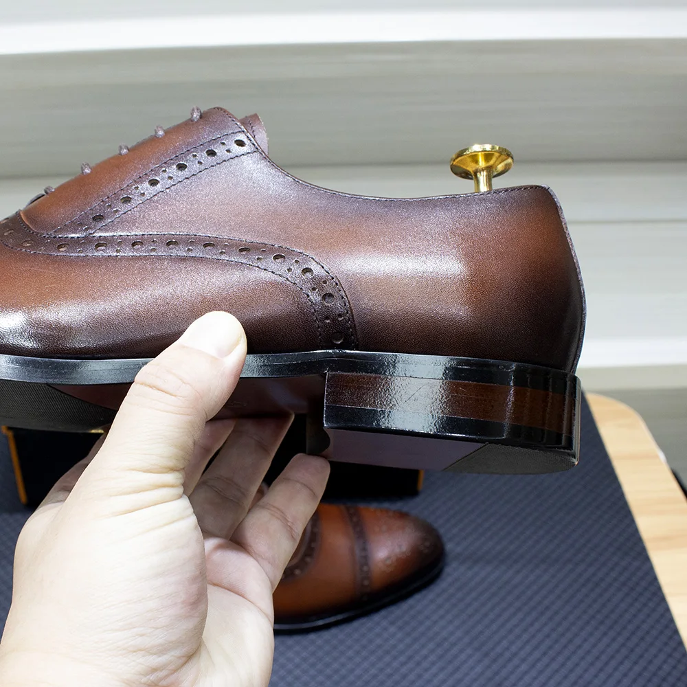 Cap Toe C10 Shoes Luxury Men's Dress Shoes Genuine Leather